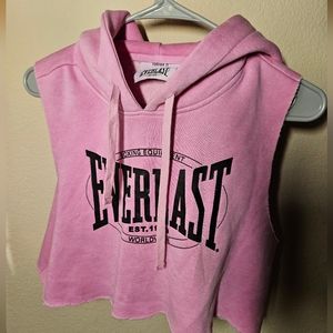 Everlast Pink Cropped Sweatshirt With Hood - Size Medium